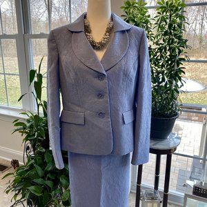 Kasper 2-Piece Blue Skirt Suit